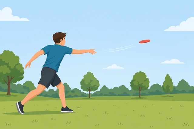 Illustration: slightly longer flat frisbee throw after short practice