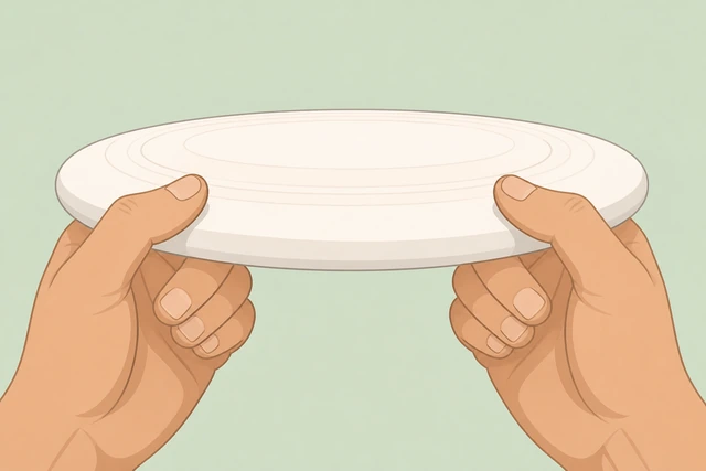 Illustration: regripping frisbee firmly under the rim
