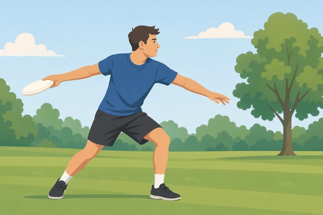 Illustration: slow flat reach-back for frisbee to add spin later