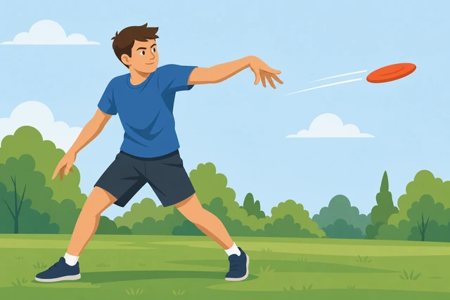 Illustration: exaggerated wrist snap on a short frisbee throw