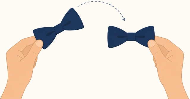 Illustration: rotating a bow tie to sit horizontal