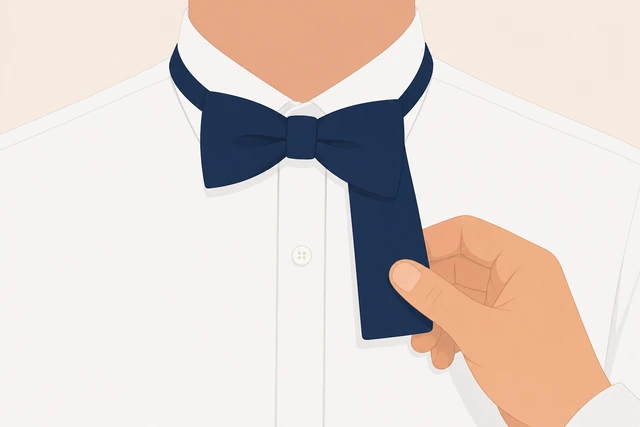 Illustration: adjusting bow-tie starting length so one end is moderately longer