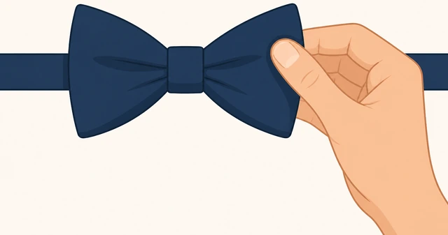 Illustration: evening bow wings by adjusting the loops