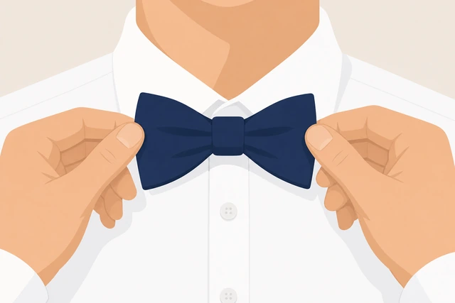 Illustration: switching to a pre-tied bow tie for an imminent event