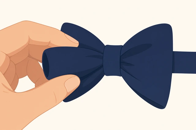 Illustration: pushing a fuller fold of bow fabric through the center tunnel