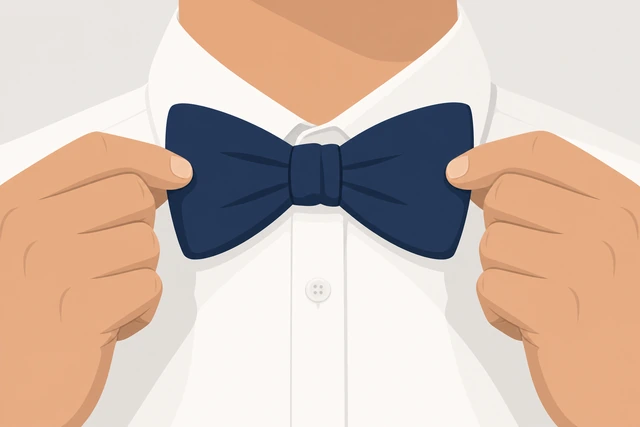 Illustration: tightening a bow tie by pulling both wings