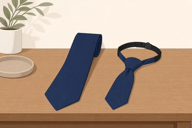 Illustration: choosing a different necktie length or clip-on as fallback
