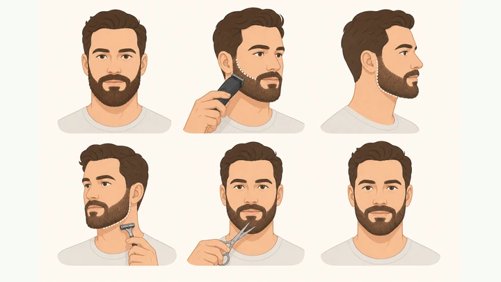 Illustration: neatly trimmed beard after clipper grooming