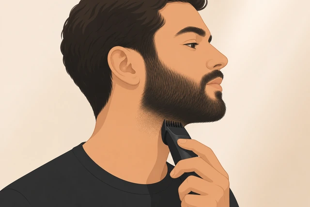 Illustration: soft fading a beard neckline edge instead of harsh razor