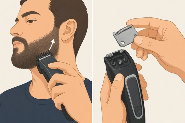 Illustration: slower clipper passes or replacing dull beard clipper blades