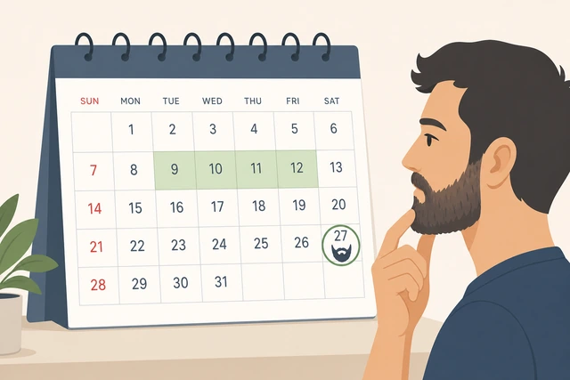 Illustration: waiting a few days of beard growth before restarting trim
