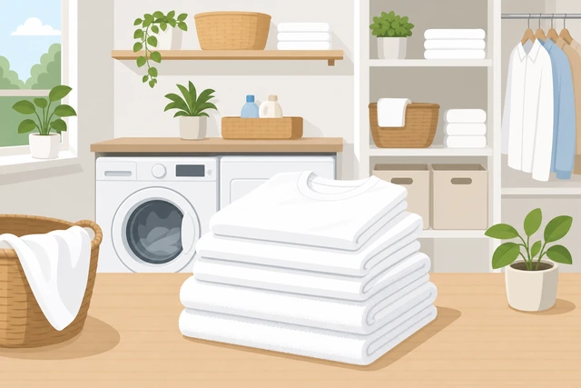 Illustration: folded white clothes stacked separately in their own drawer, apart from colored laundry