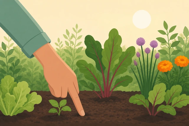 Illustration for Check soil moisture before watering anything.