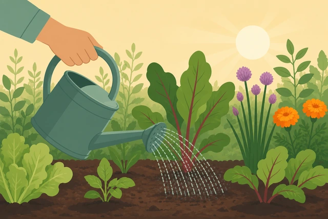 Illustration for Pick the best time of day to water.