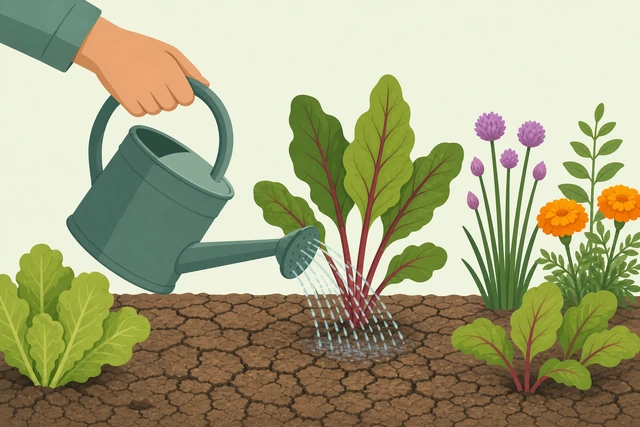 Illustration for Water deeply and slowly, in short pulses if needed.