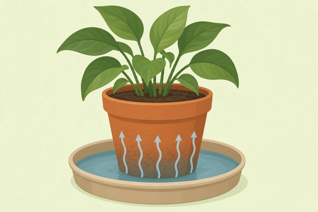 Illustration for Bottom-water a badly dried-out container.