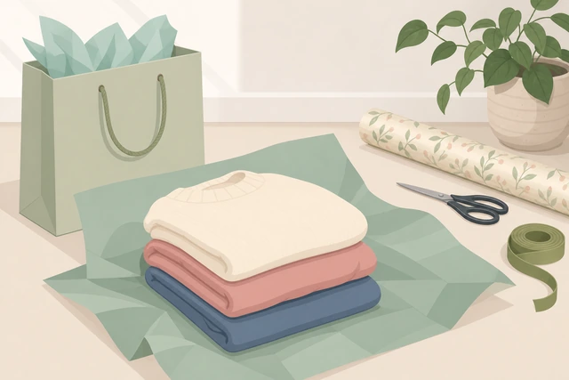 Illustration: not forcing wrapping paper around unboxed soft clothes