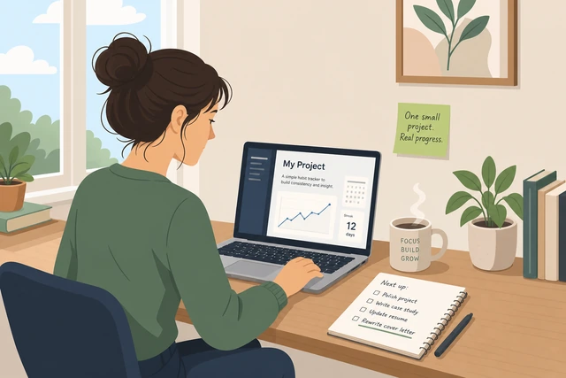 Illustration: pausing mass applications to build one portfolio project first