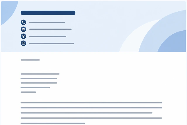 Illustration: cover letter header with applicant contact date and employer block