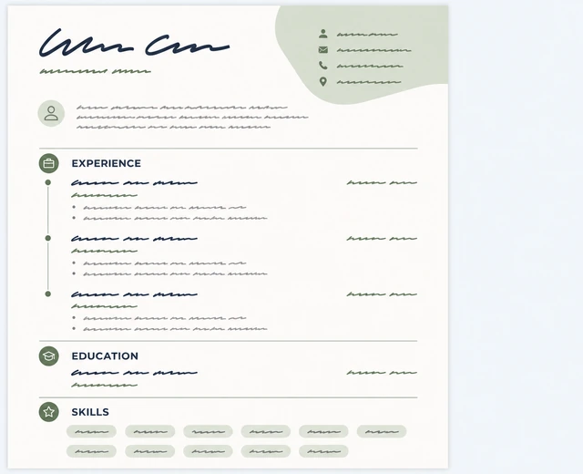 Illustration: simple single-column resume with standard headings