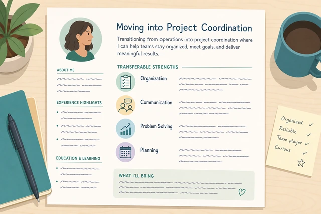Illustration: career-change resume summary naming new direction