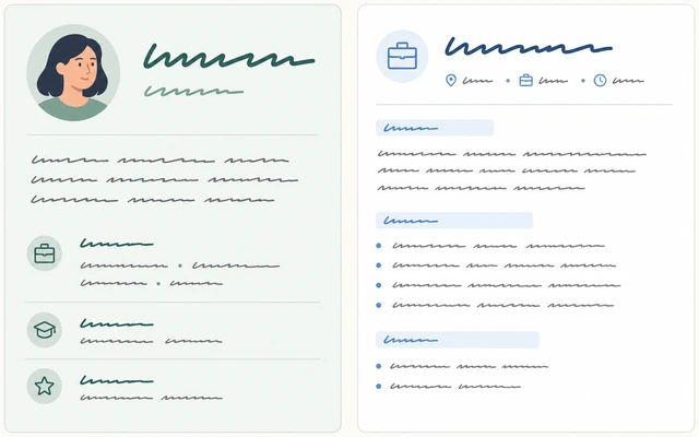 Illustration: resume title line or short summary tailored to a job posting